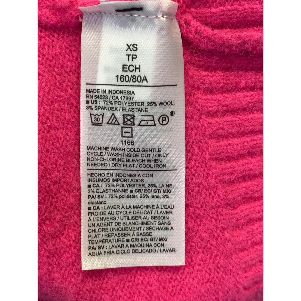 Old Navy Crewneck Sweater Womens XS Pink Wool Fuzzy Fisherman‎ Oversized  Cozy - Picture 3 of 4
